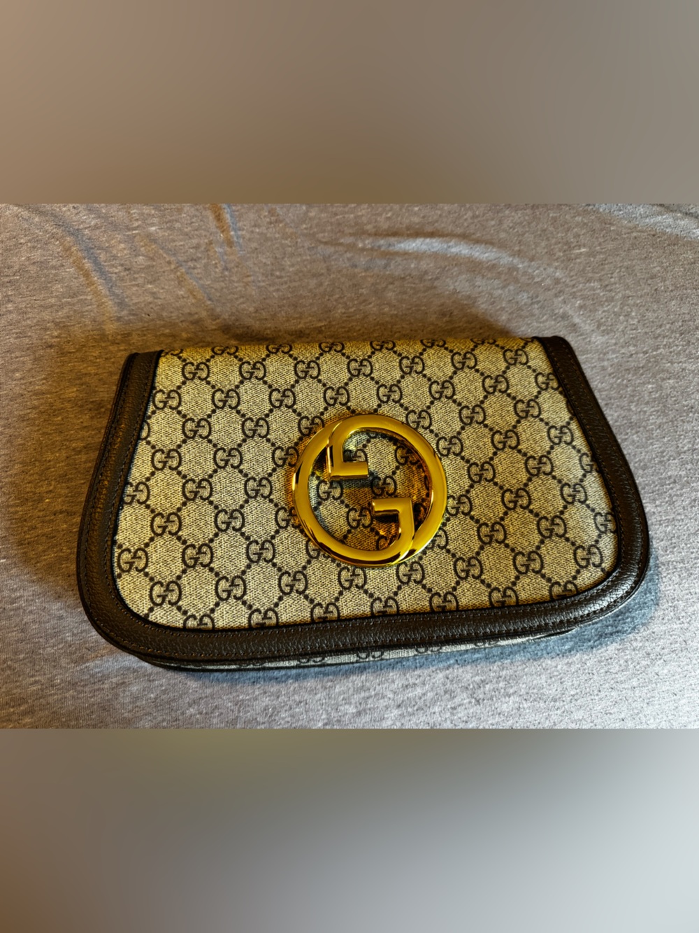 Canvas Clutch with Gold hardware.